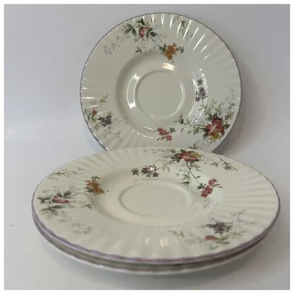 MIKASA Park Lane, Saucer set of 3, Classic Elegance Multicolor Flowers Discon't - Picture 5 of 13